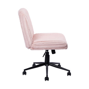 Faux Fur Swivel Gaming Chair with Adjustable Height Rolling Base for Modern Setups