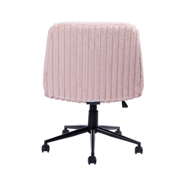 Faux Fur Swivel Gaming Chair with Adjustable Height Rolling Base for Modern Setups
