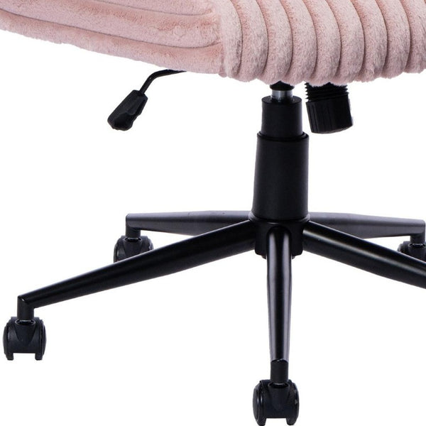 Faux Fur Swivel Gaming Chair with Adjustable Height Rolling Base for Modern Setups