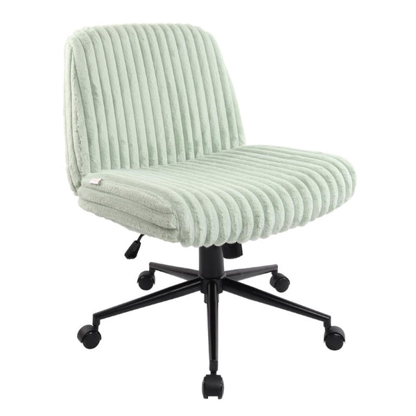 Faux Fur Swivel Gaming Chair with Adjustable Height Rolling Base for Modern Setups