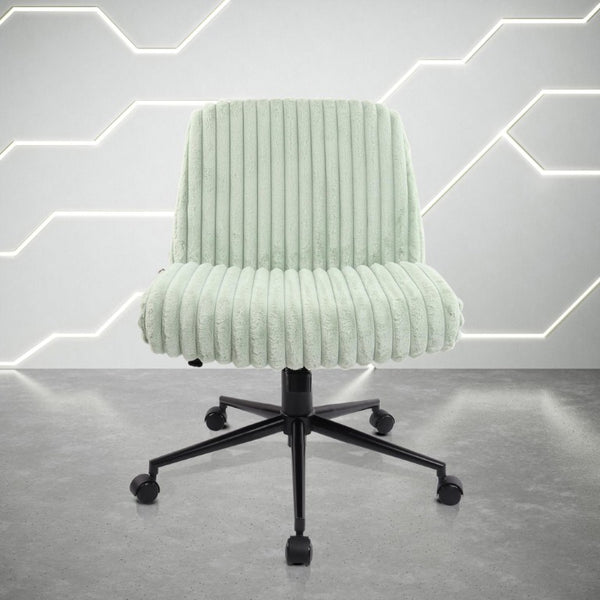 Faux Fur Swivel Gaming Chair with Adjustable Height Rolling Base for Modern Setups