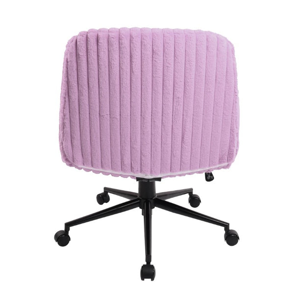 Faux Fur Swivel Gaming Chair with Adjustable Height Rolling Base for Modern Setups