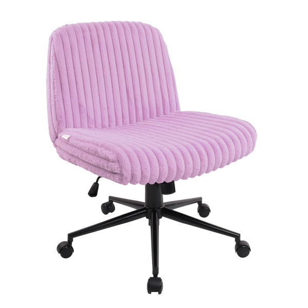 Faux Fur Swivel Gaming Chair with Adjustable Height Rolling Base for Modern Setups