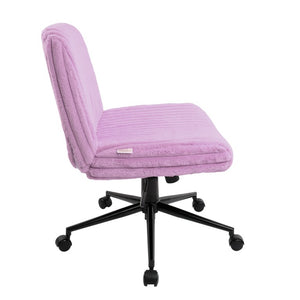 Faux Fur Swivel Gaming Chair with Adjustable Height Rolling Base for Modern Setups