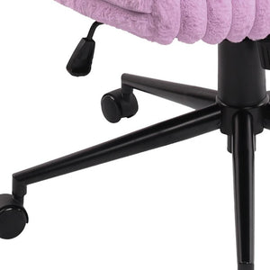 Faux Fur Swivel Gaming Chair with Adjustable Height Rolling Base for Modern Setups