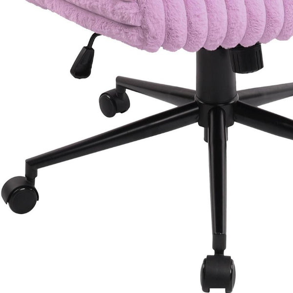 Faux Fur Swivel Gaming Chair with Adjustable Height Rolling Base for Modern Setups
