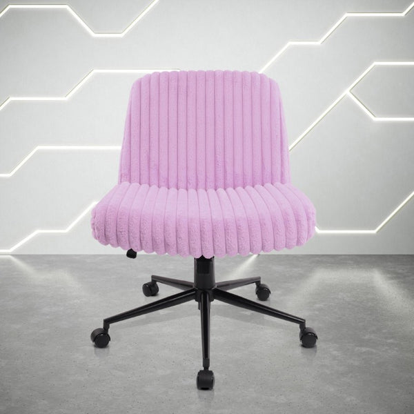 Faux Fur Swivel Gaming Chair with Adjustable Height Rolling Base for Modern Setups