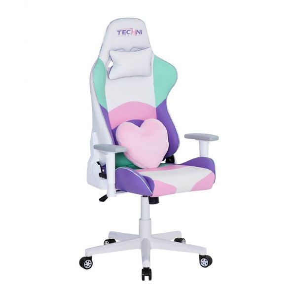 Baby Pink Ergonomic Swivel Desk Chair with Adjustable Height and Rolling Casters