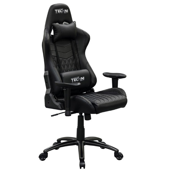Black Ergonomic Rolling Swivel Chair with Height Adjustment for Gaming Setups