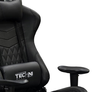 Black Ergonomic Rolling Swivel Chair with Height Adjustment for Gaming Setups