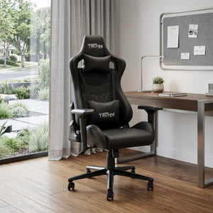 Black Ergonomic Swivel Office Gaming Chair with Rolling Casters and Height Adjustment