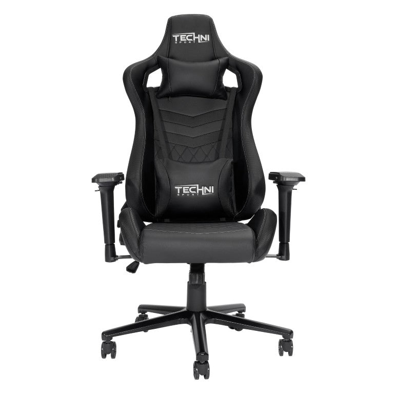 HomeRoots Black Ergonomic Swivel Office Gaming Chair with Rolling Casters and Height Adjustment 727691
