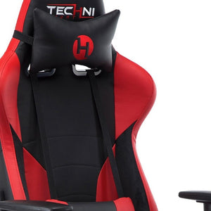 Black Ergonomic Swivel Gaming Chair with Adjustable Height and Rolling Caster Base