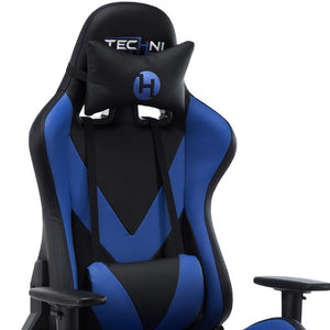 Blue Ergonomic Swivel Rocker with Adjustable Seat Height for Pro Gaming Setup