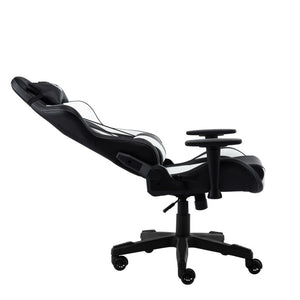 White Ergonomic Swivel Gaming Chair with Adjustable Height and Rolling Caster Base