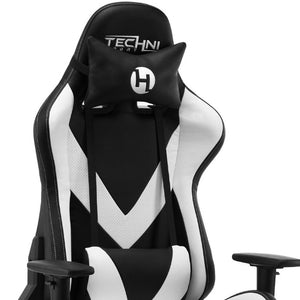 White Ergonomic Swivel Gaming Chair with Adjustable Height and Rolling Caster Base