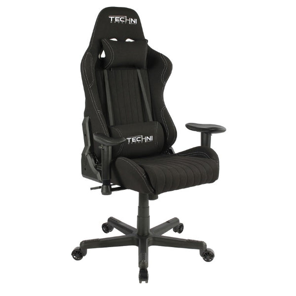 Black Ergonomic Rolling Swivel Chair with Adjustable Height for Gaming Setup