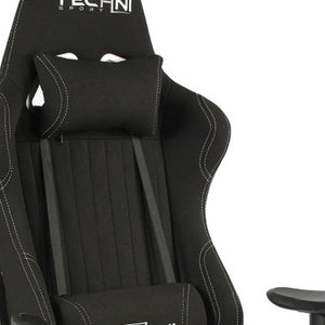 Black Ergonomic Rolling Swivel Chair with Adjustable Height for Gaming Setup