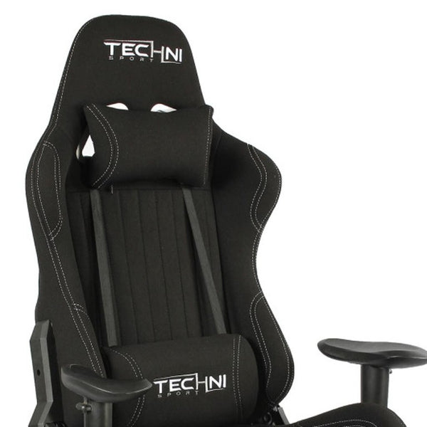 Black Ergonomic Rolling Swivel Chair with Adjustable Height for Gaming Setup