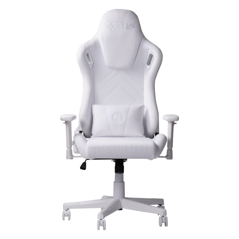HomeRoots White Ergonomic Swivel Gaming Chair with Rolling Casters and Height Adjustment 727696