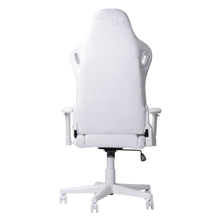 HomeRoots White Ergonomic Swivel Gaming Chair with Rolling Casters and Height Adjustment 727696