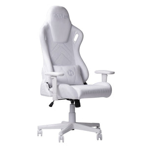 White Ergonomic Swivel Gaming Chair with Rolling Casters and Height Adjustment