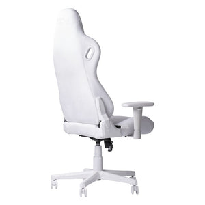 White Ergonomic Swivel Gaming Chair with Rolling Casters and Height Adjustment