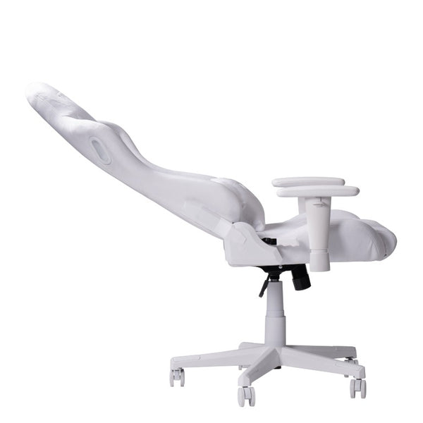 White Ergonomic Swivel Gaming Chair with Rolling Casters and Height Adjustment