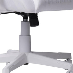 White Ergonomic Swivel Gaming Chair with Rolling Casters and Height Adjustment