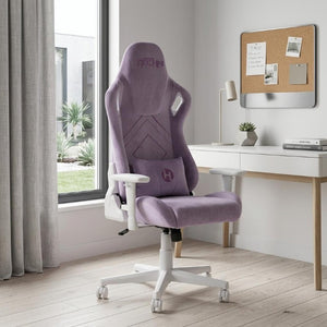 Purple Ergonomic Swivel Seat with Adjustable Height and Rolling Casters for Gamers
