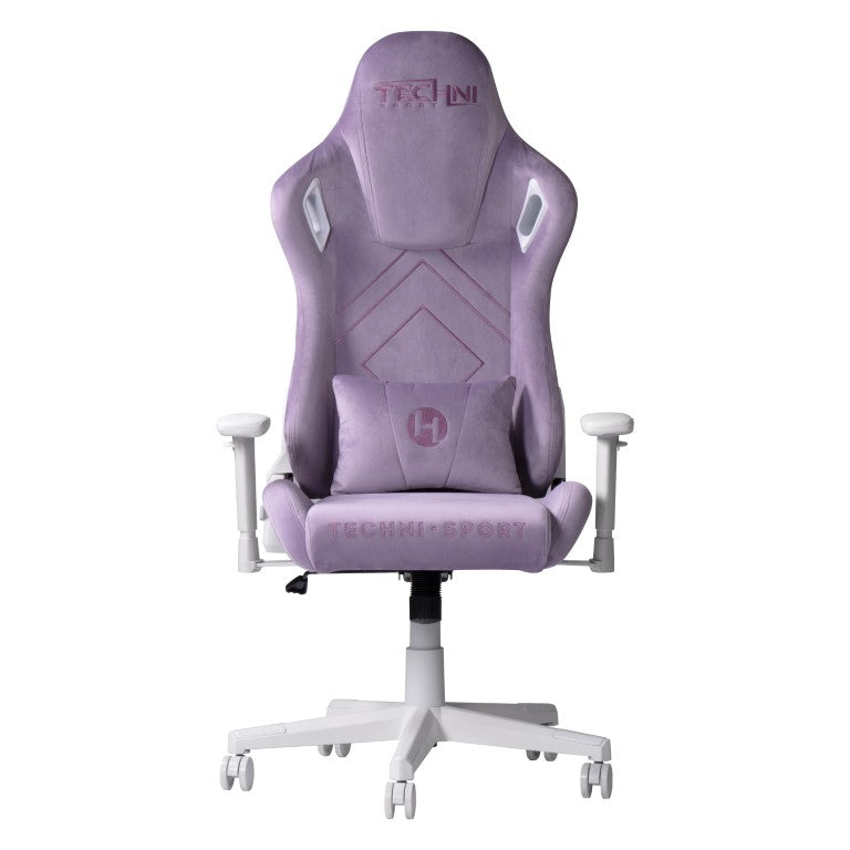 HomeRoots Purple Ergonomic Swivel Seat with Adjustable Height and Rolling Casters for Gamers 727697