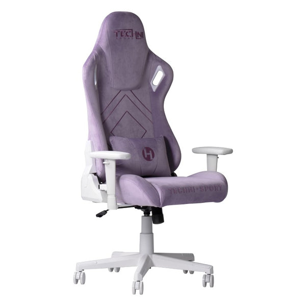Purple Ergonomic Swivel Seat with Adjustable Height and Rolling Casters for Gamers