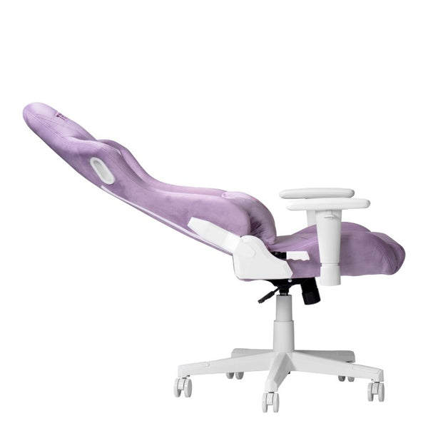 Purple Ergonomic Swivel Seat with Adjustable Height and Rolling Casters for Gamers