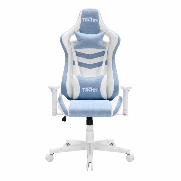 HomeRoots Blue Ergonomic Swivel Gaming Chair with Adjustable Height and Smooth Rolling Base 727698