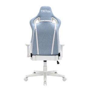 Blue Ergonomic Swivel Gaming Chair with Adjustable Height and Smooth Rolling Base
