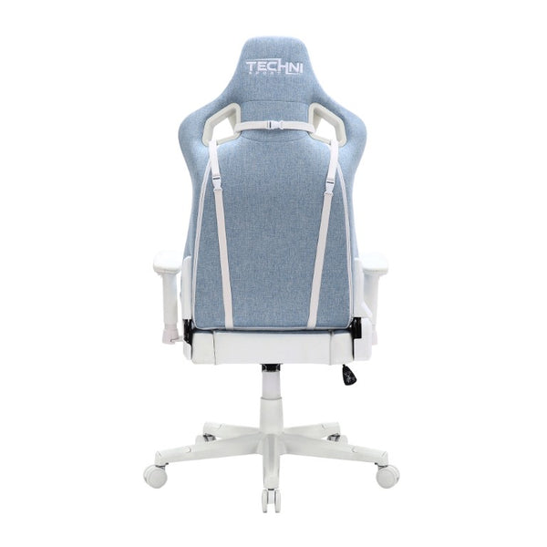 Blue Ergonomic Swivel Gaming Chair with Adjustable Height and Smooth Rolling Base