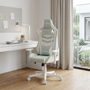 Mint Swivel Rolling Chair with Adjustable Height for Modern Gaming Setups