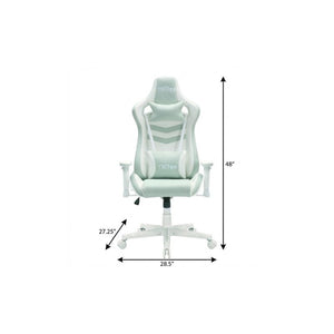 Mint Swivel Rolling Chair with Adjustable Height for Modern Gaming Setups