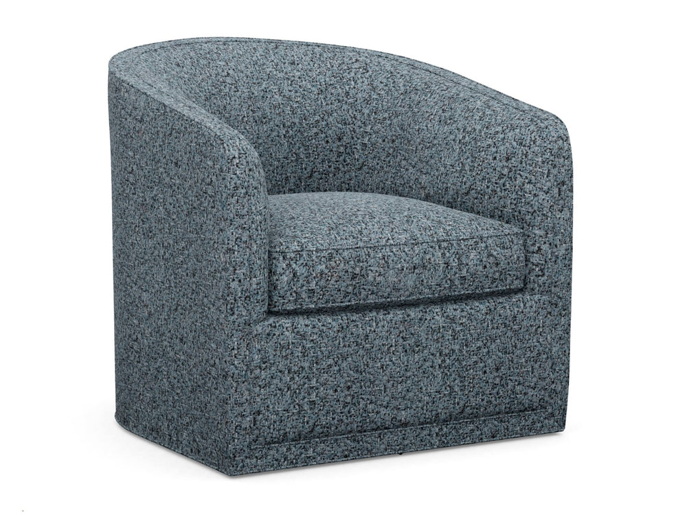 Lexington Colton Swivel Accent Chair with Ultra Down Cushion and Oak Finish for Modern Living Rooms in Soft Blue Aqua Upholstery 7277-11SW-42