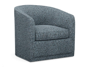 Lexington Colton Swivel Accent Chair with Ultra Down Cushion and Oak Finish for Modern Living Rooms in Soft Blue Aqua Upholstery 7277-11SW-42