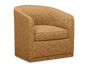 Colton Swivel Accent Chair with Ultra Down Cushion and Woven Detail Global Transitional Style