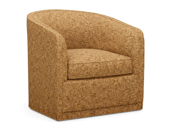 Colton Swivel Accent Chair with Ultra Down Cushion and Woven Detail Global Transitional Style