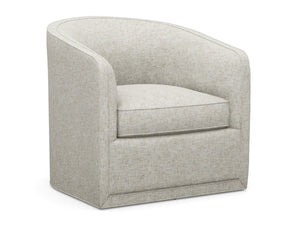 Colton Swivel Accent Chair with Ultra Down Cushion and Woven Detail Global Transitional Style