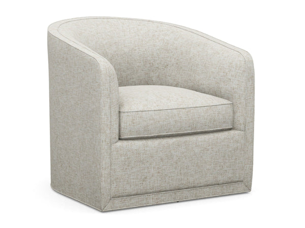 Colton Swivel Accent Chair with Ultra Down Cushion and Woven Detail Global Transitional Style