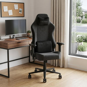 Black Ergonomic Swivel Gaming Chair with Adjustable Height and Rolling Casters