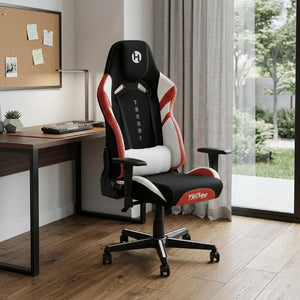 Black Ergonomic Gaming Chair with Swivel Base Height Adjustment and Rolling Casters