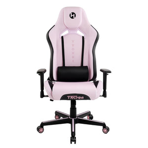 HomeRoots Pink Ergonomic Swivel Chair with Adjustable Height and Rolling Casters for Gamers 727704