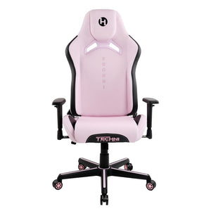 Pink Ergonomic Swivel Chair with Adjustable Height and Rolling Casters for Gamers