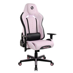 Pink Ergonomic Swivel Chair with Adjustable Height and Rolling Casters for Gamers
