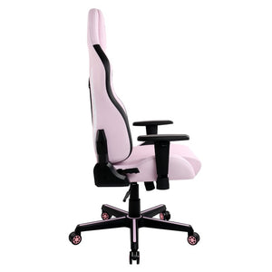 Pink Ergonomic Swivel Chair with Adjustable Height and Rolling Casters for Gamers